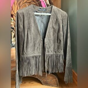 Rampage Brown Leather Fringe Jacket